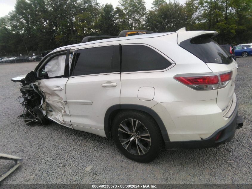 2016 Toyota Highlander Xle V6 VIN: 5TDKKRFH9GS175388 Lot: 40230573