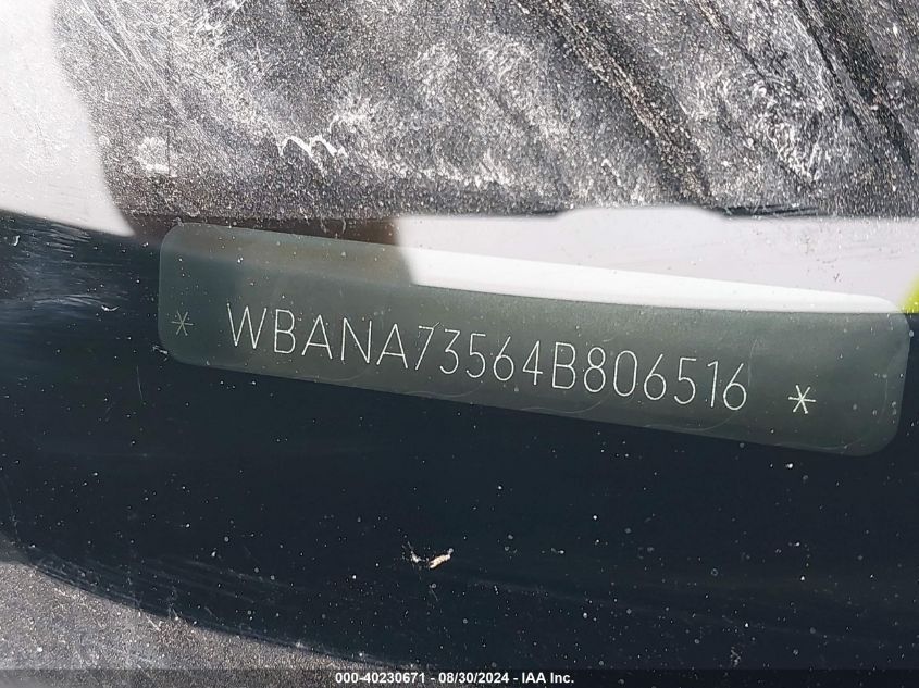 2004 BMW 530I VIN: WBANA73564B806516 Lot: 40230671