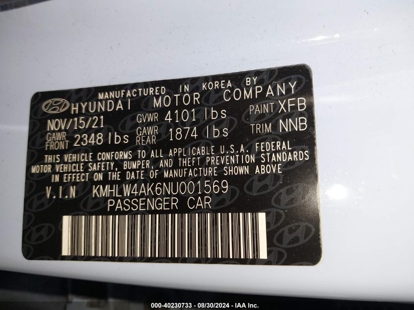 KMHLW4AK6NU001569 2022 Hyundai Elantra N