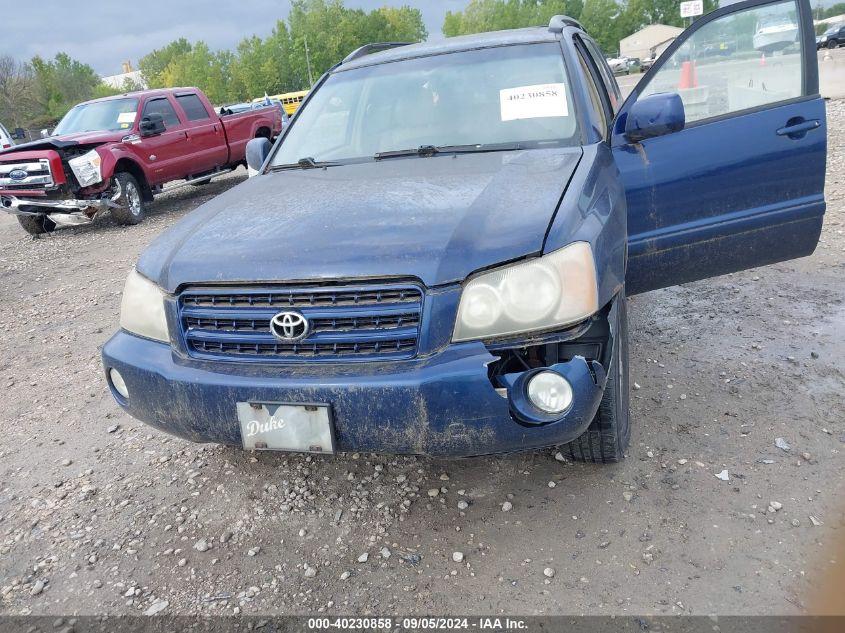 2002 Toyota Highlander Limited V6 VIN: JTEHF21A820069697 Lot: 40230858