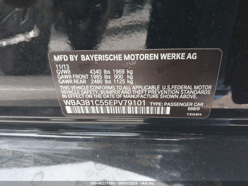 VIN 5UX23EM09R9U59929 2014 BMW 320I no.9