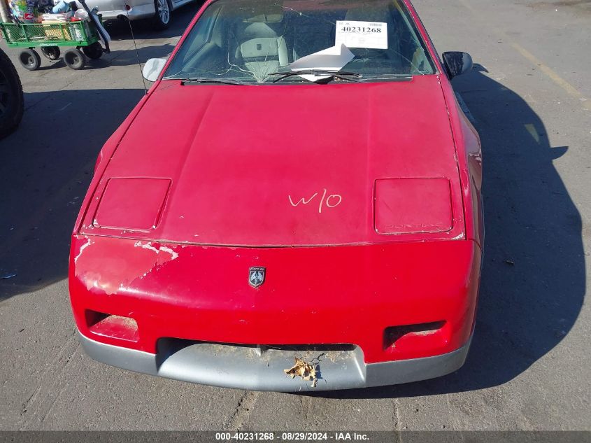 1986 Pontiac Fiero VIN: 1G2P979XGP72516 Lot: 40231268