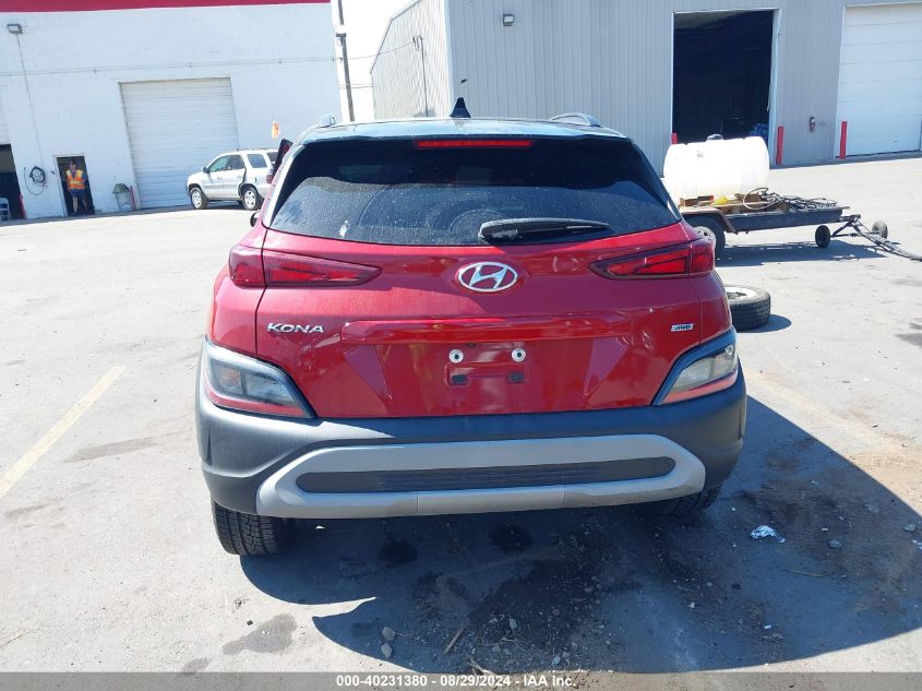 2022 Hyundai Kona Sel VIN: KM8K6CAB7NU761872 Lot: 40231380