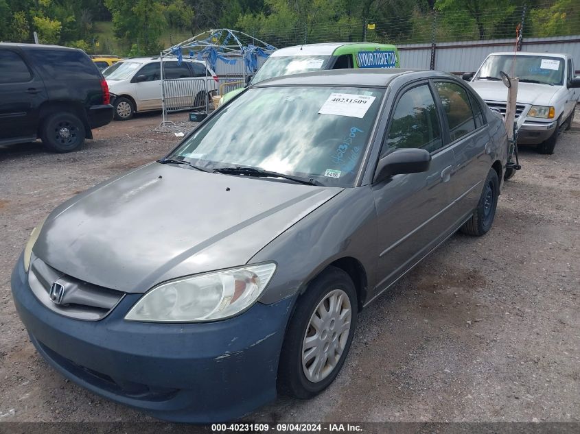 2004 Honda Civic Lx VIN: 2HGES16564H610836 Lot: 40231509