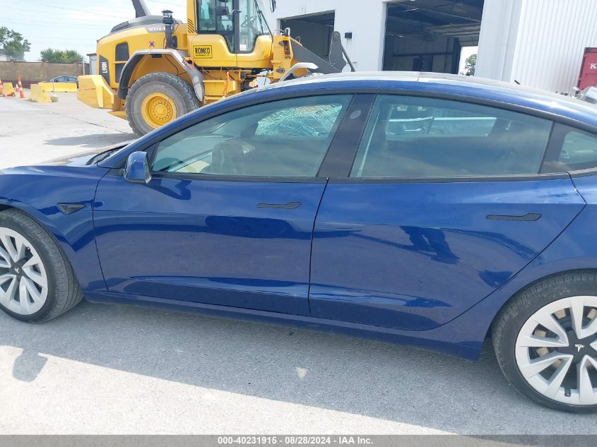 2021 Tesla Model 3 Standard Range Plus Rear-Wheel Drive VIN: 5YJ3E1EA8MF922075 Lot: 40231915