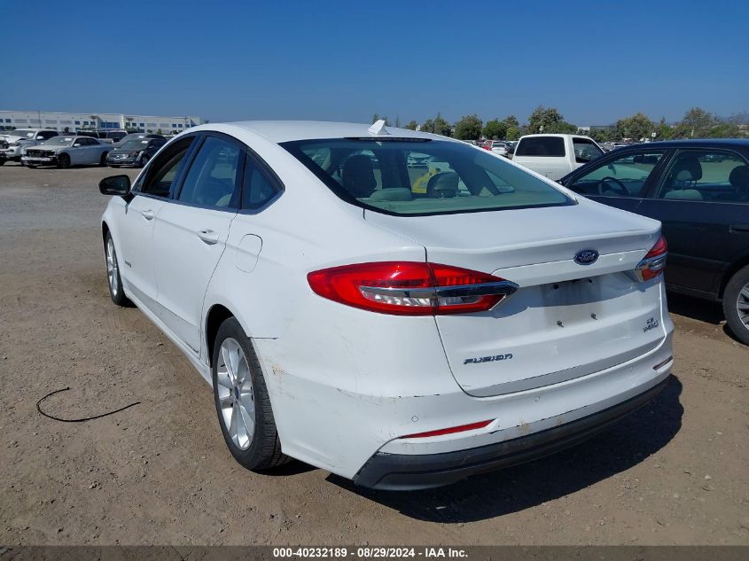 2019 Ford Fusion Hybrid Se VIN: 3FA6P0LUXKR199894 Lot: 40232189