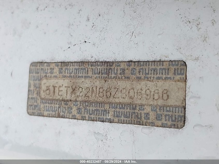 2006 Toyota Tacoma VIN: 5TETX22N86Z306966 Lot: 40232457