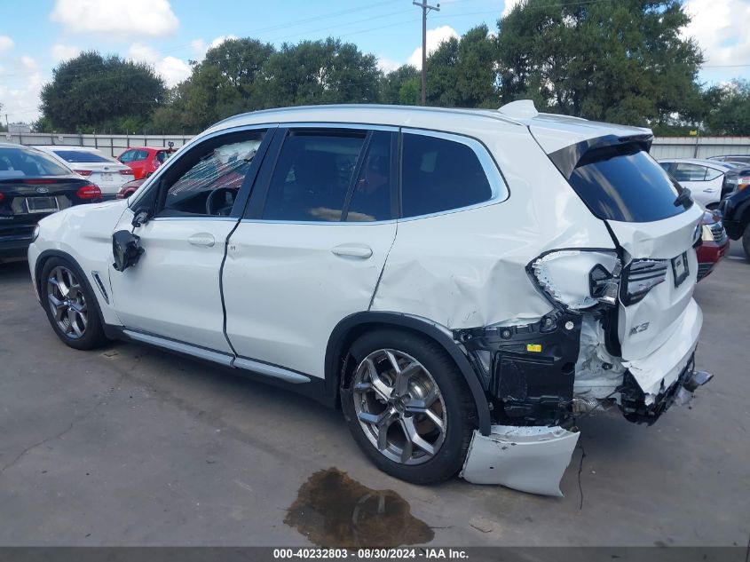 2023 BMW X3 Sdrive30I VIN: WBX47DP07PN246456 Lot: 40232803