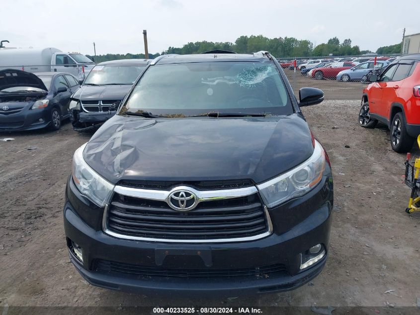 2015 Toyota Highlander Limited V6 VIN: 5TDDKRFH2FS096460 Lot: 40233525