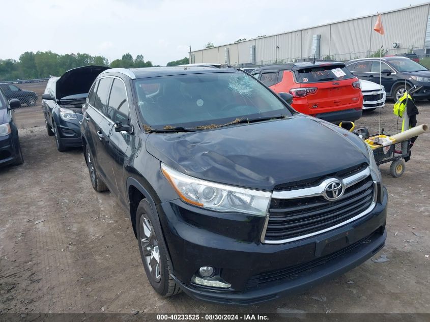 2015 Toyota Highlander Limited V6 VIN: 5TDDKRFH2FS096460 Lot: 40233525