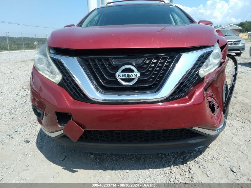 2015 Nissan Murano Sl VIN: 5N1AZ2MG9FN274463 Lot: 40233714