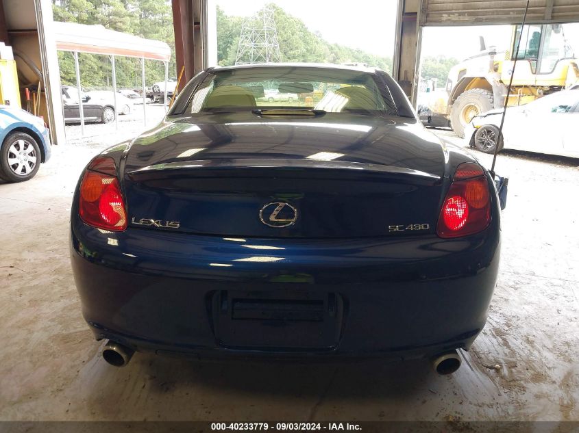 2002 Lexus Sc 430 VIN: JTHFN48Y420019620 Lot: 40233779