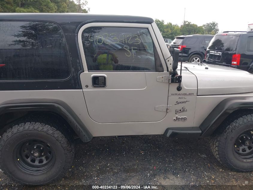 2000 Jeep Wrangler Sport VIN: 1J4FA49S7YP768316 Lot: 40234123