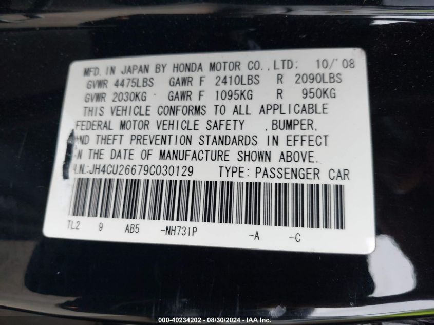 JH4CU26679C030129 2009 Acura Tsx