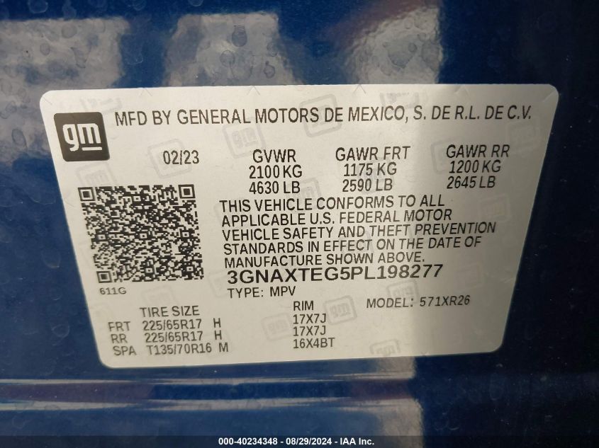 2023 CHEVROLET EQUINOX AWD 2FL - 3GNAXTEG5PL198277