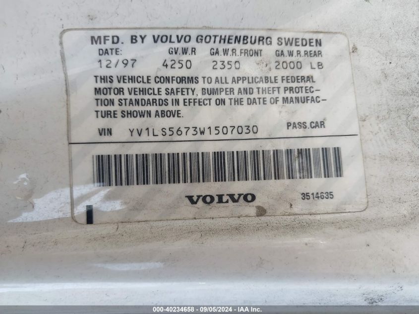 YV1LS5673W1507030 1998 Volvo S70 Glt