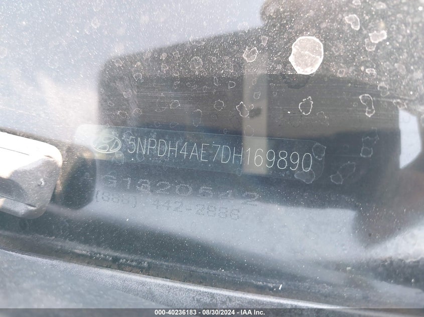 5NPDH4AE7DH169890 2013 Hyundai Elantra Limited