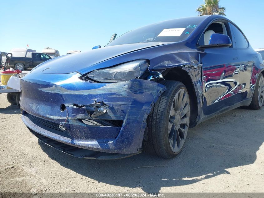 2022 Tesla Model Y Performance Dual Motor All-Wheel Drive VIN: 7SAYGDEF0NF405998 Lot: 40236197