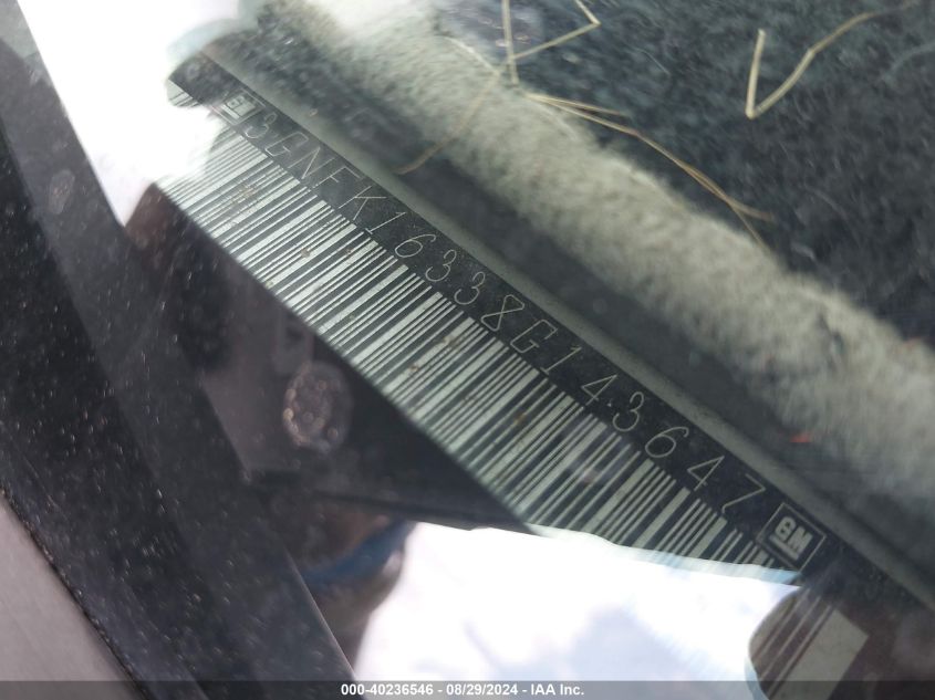 2008 Chevrolet Suburban 1500 Lt VIN: 3GNFK16338G143647 Lot: 40236546