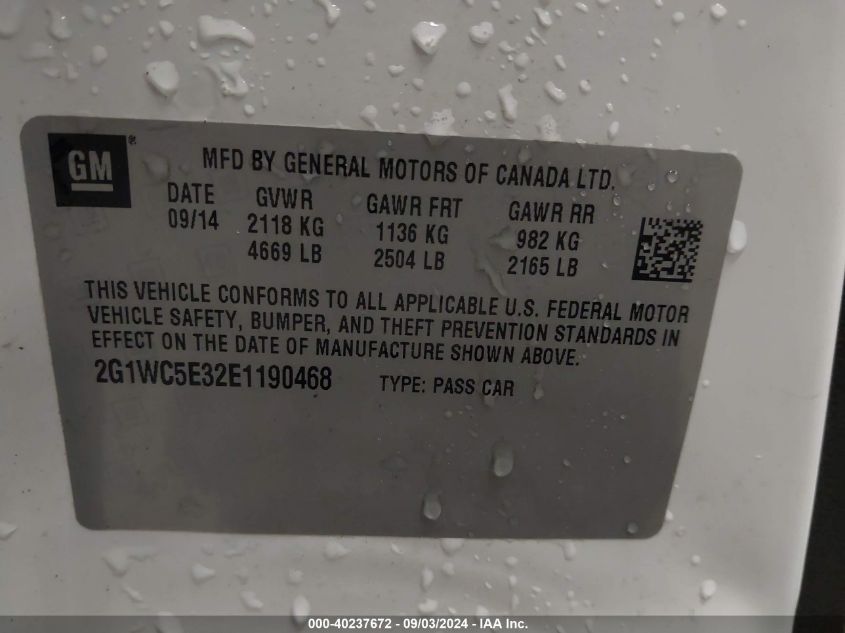 2G1WC5E32E1190468 2014 Chevrolet Impala Limited Ltz