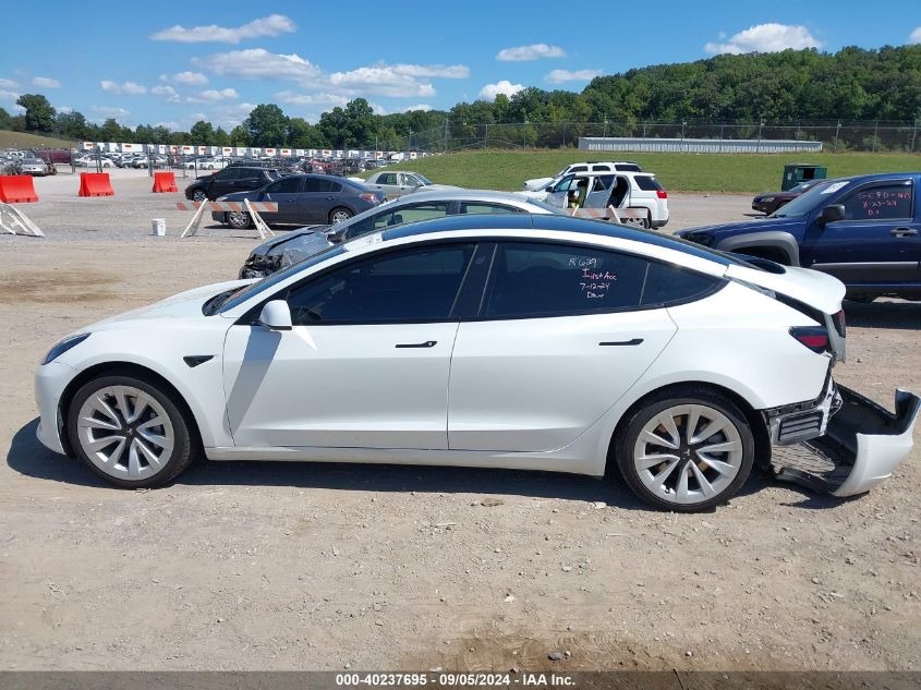 2022 Tesla Model 3 Long Range Dual Motor All-Wheel Drive VIN: 5YJ3E1EB0NF186548 Lot: 40237695