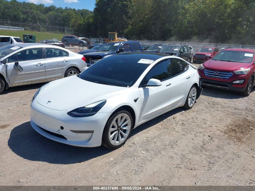 5YJ3E1EB0NF186548 2022 TESLA MODEL 3 - Image 2