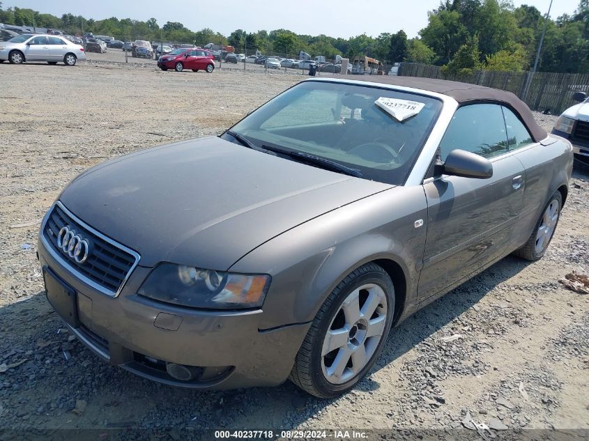 2005 Audi A4 3.0 VIN: WAUDT48H75K013167 Lot: 40237718