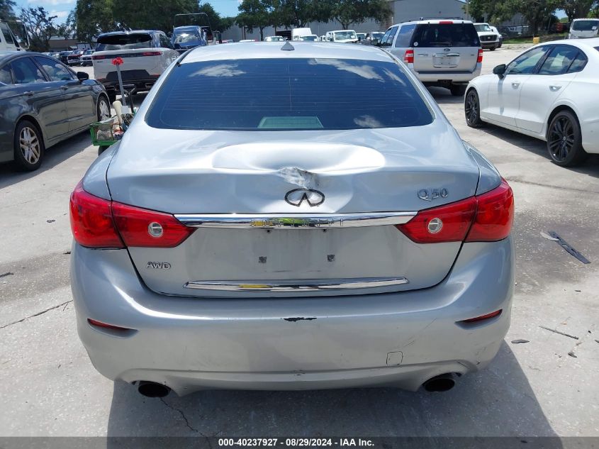 2014 Infiniti Q50 Premium VIN: JN1BV7AR9EM689099 Lot: 40237927