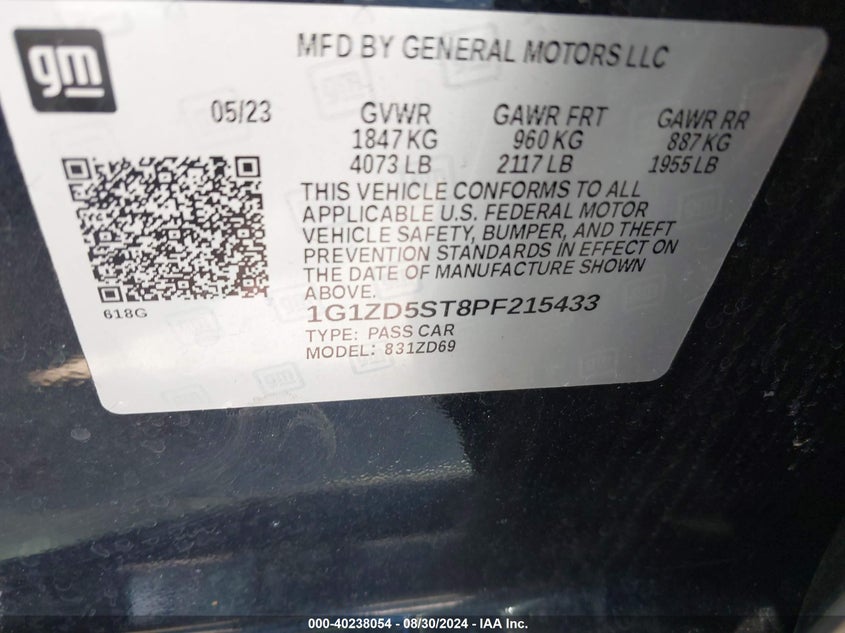 2023 CHEVROLET MALIBU FWD 1LT - 1G1ZD5ST8PF215433