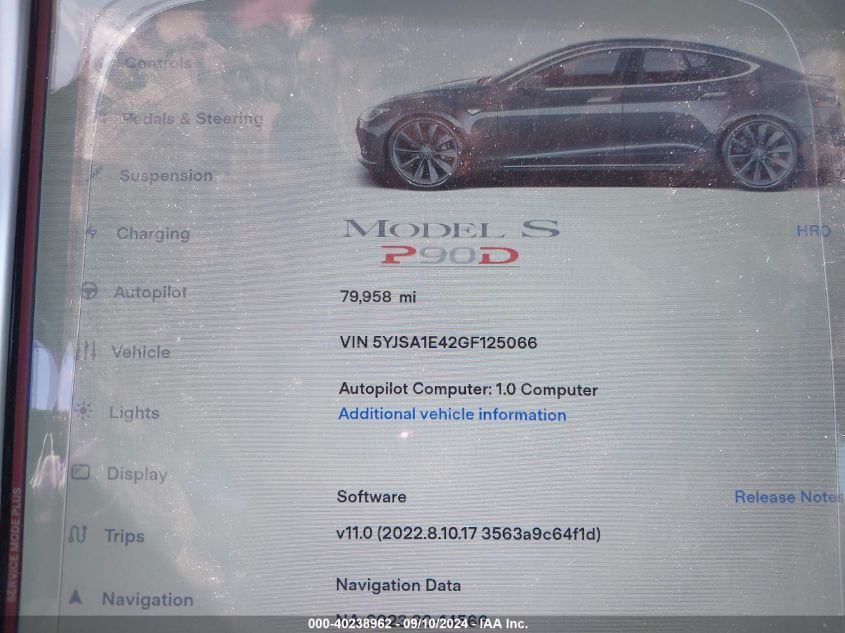 5YJSA1E42GF125066 2016 Tesla Model S