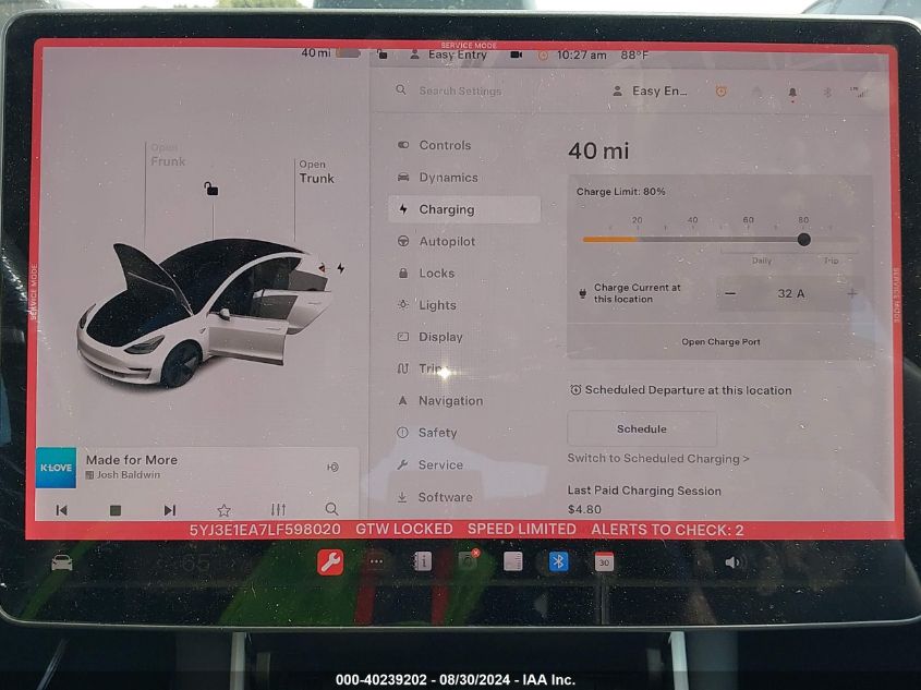 2020 TESLA MODEL 3 STANDARD RANGE PLUS REAR-WHEEL DRIVE/STANDARD RANGE REAR-WHEEL DRIVE - 5YJ3E1EA7LF598020