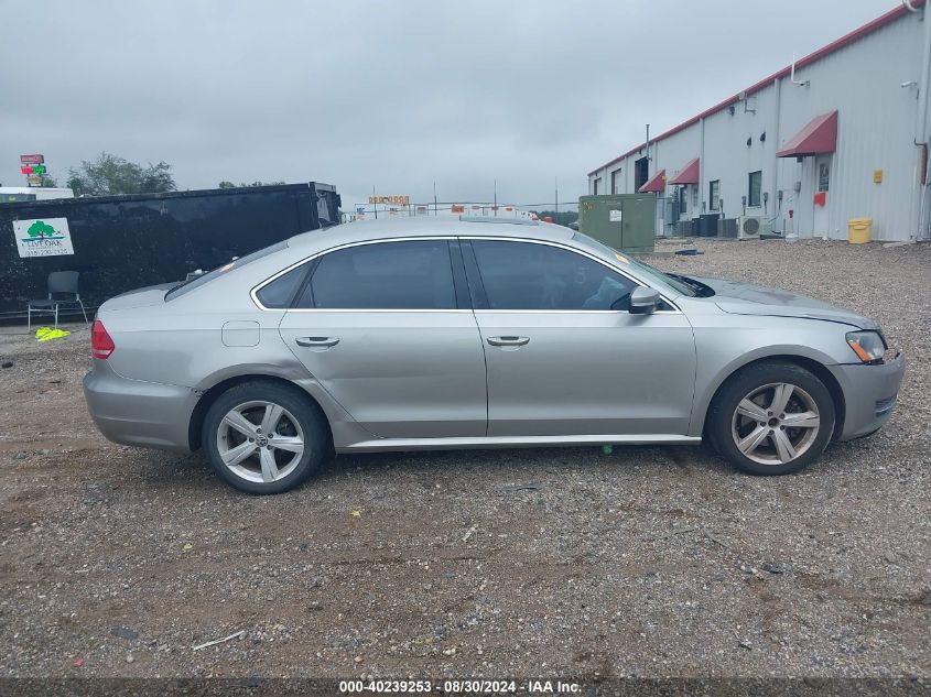 2013 Volkswagen Passat 2.5L Se VIN: 1VWBH7A3XDC080458 Lot: 40239253