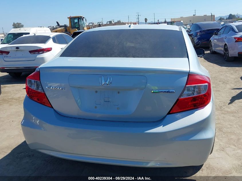 2012 Honda Civic Natural Gas VIN: 19XFB5F52CE002509 Lot: 40239304