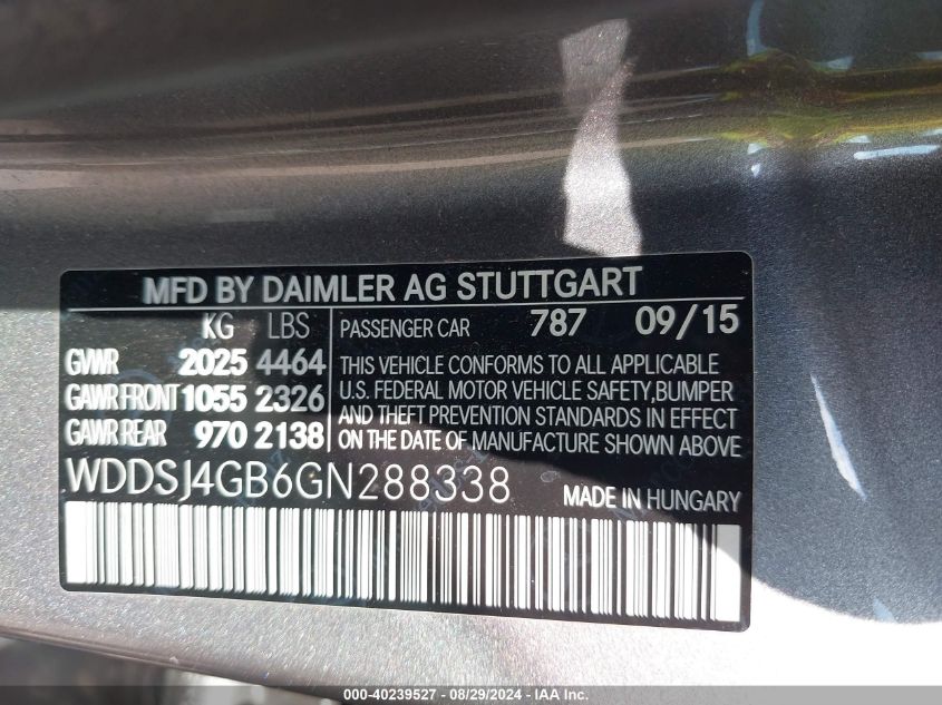 WDDSJ4GB6GN288338 2016 Mercedes-Benz Cla 250 4Matic