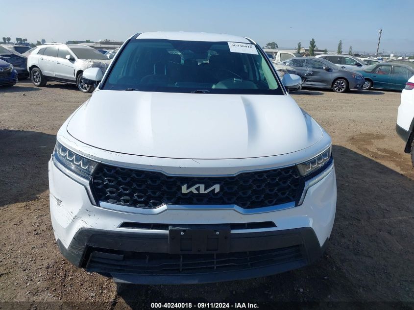 2022 Kia Sorento Lx VIN: 5XYRG4LC5NG076041 Lot: 40240018