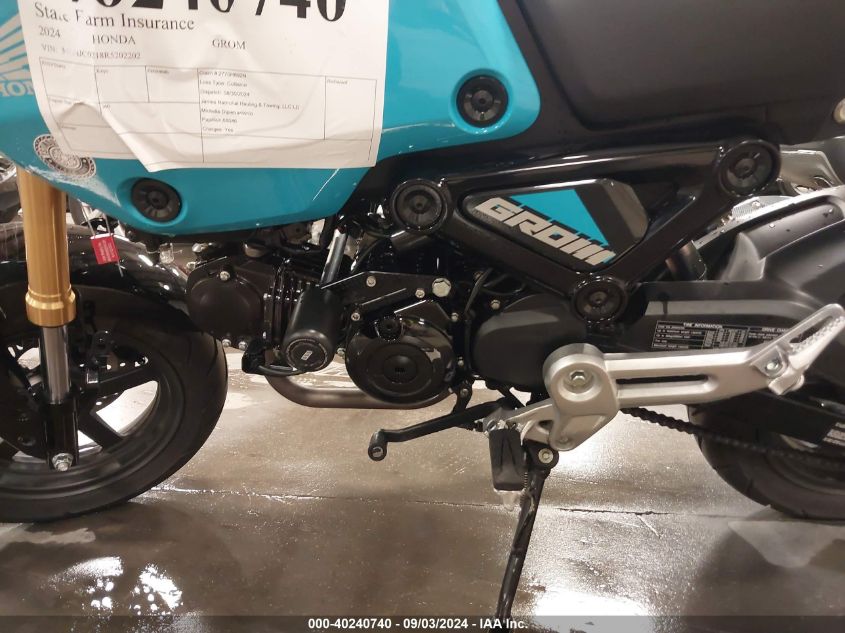 2024 Honda Grom 125 VIN: MLHJC9218R5202202 Lot: 40240740