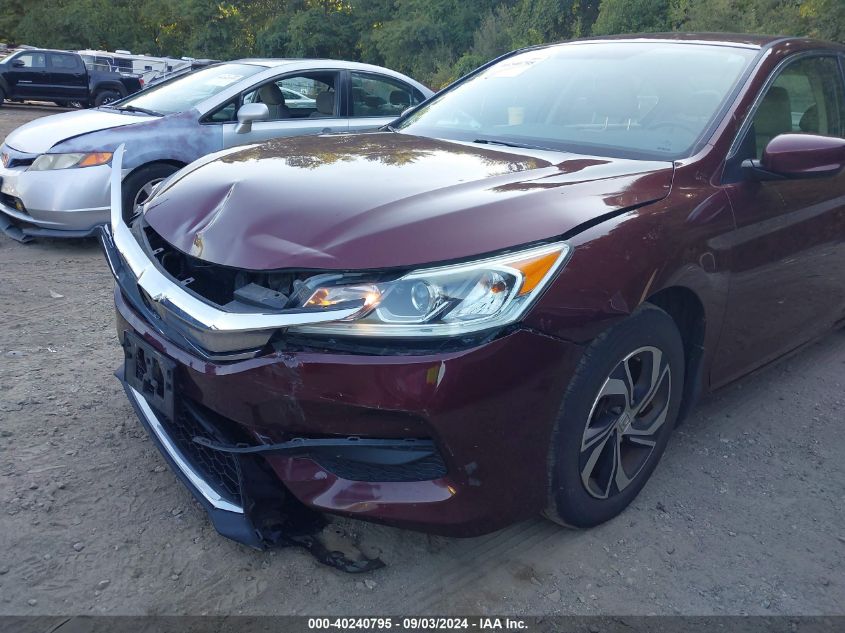 2016 Honda Accord Lx VIN: 1HGCR2F35GA144231 Lot: 40240795