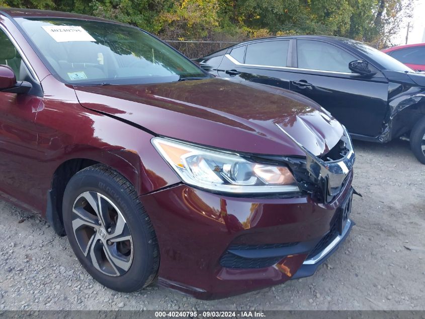 2016 Honda Accord Lx VIN: 1HGCR2F35GA144231 Lot: 40240795