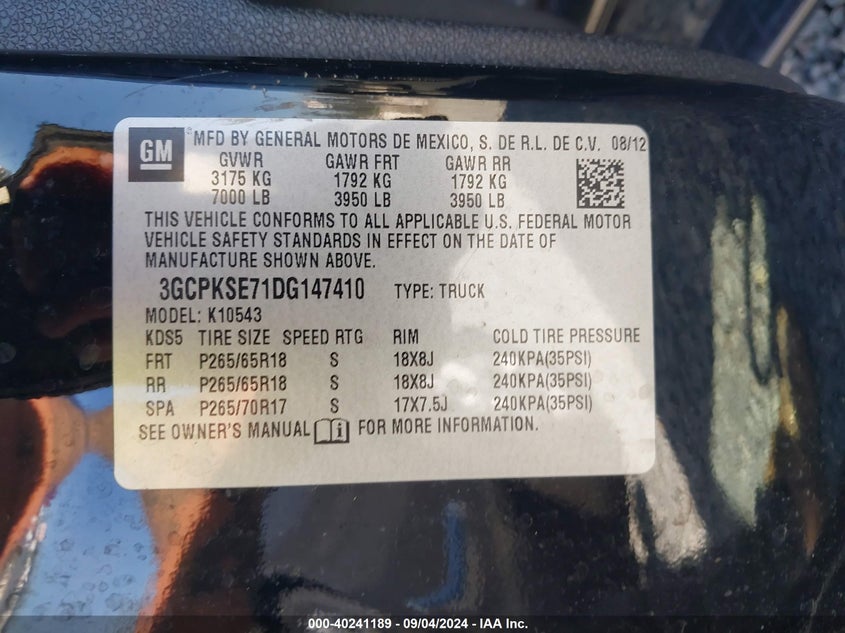 2013 CHEVROLET SILVERADO 1500 LT - 3GCPKSE71DG147410