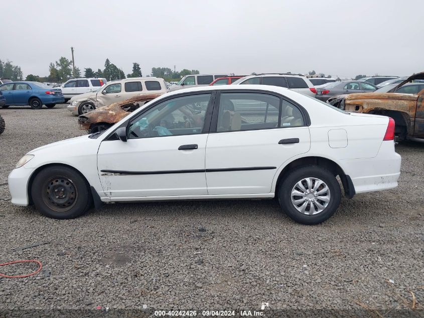 2005 Honda Civic Dx Vp VIN: 1HGES16355L024731 Lot: 40242426