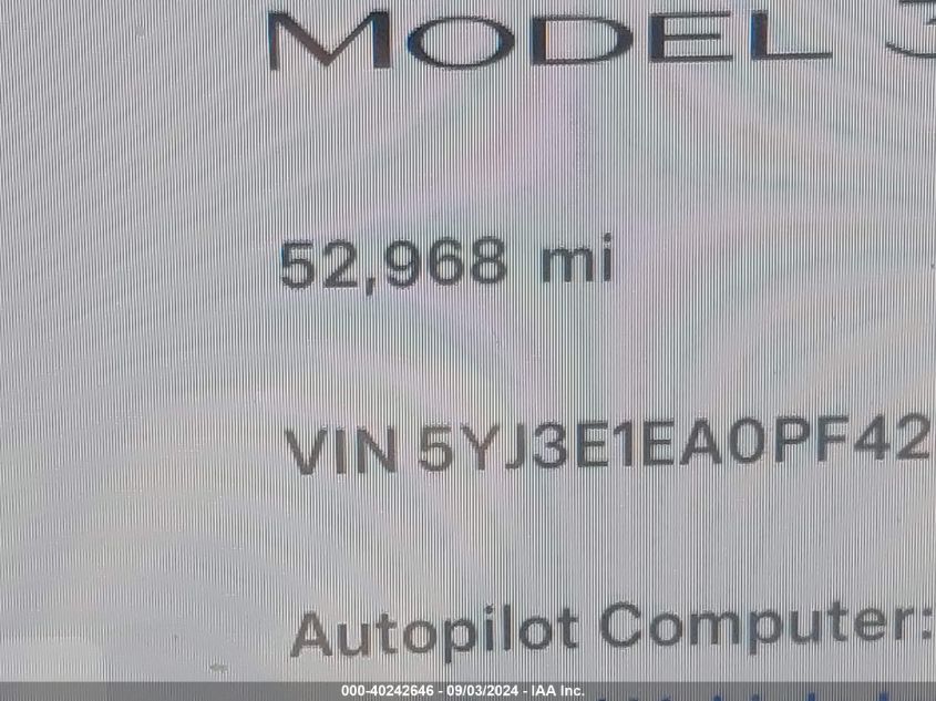 2023 TESLA MODEL 3 REAR-WHEEL DRIVE - 5YJ3E1EA0PF420195