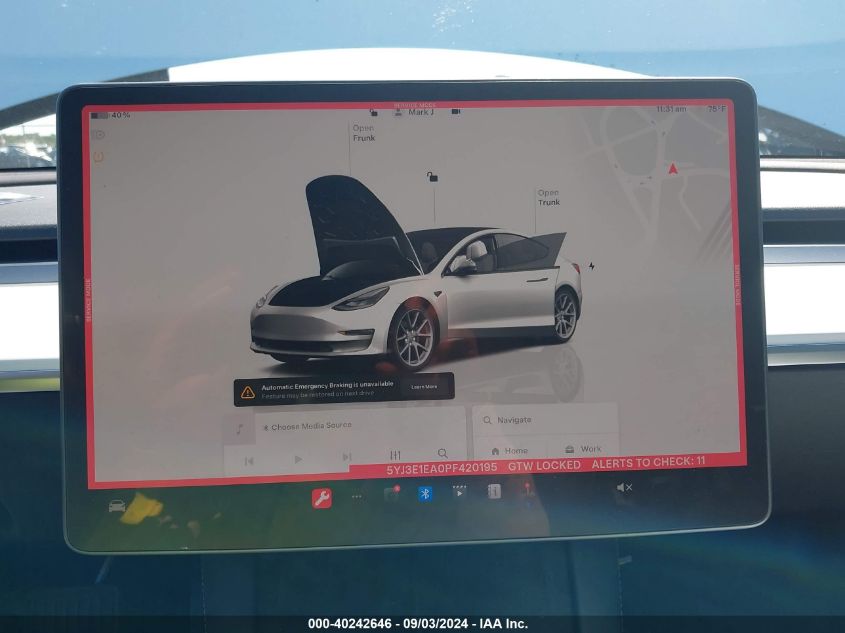 2023 TESLA MODEL 3 REAR-WHEEL DRIVE - 5YJ3E1EA0PF420195