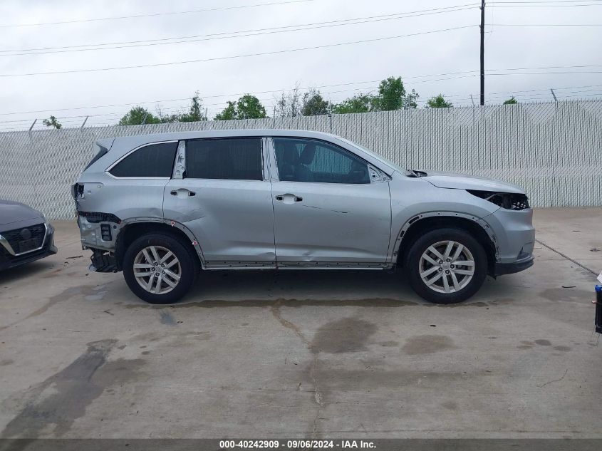 5TDZARFH6FS016358 2015 Toyota Highlander Le