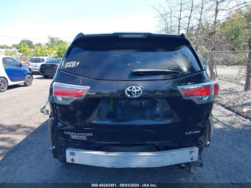 2015 Toyota Highlander Le V6 VIN: 5TDBKRFHXFS126229 Lot: 40243451