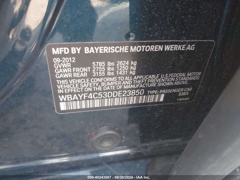 WBAYF4C53DDE23850 2013 BMW 740Li xDrive