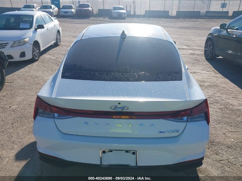 2022 Hyundai Elantra Hybrid Blue VIN: KMHLM4AJXNU020607 Lot: 40243690