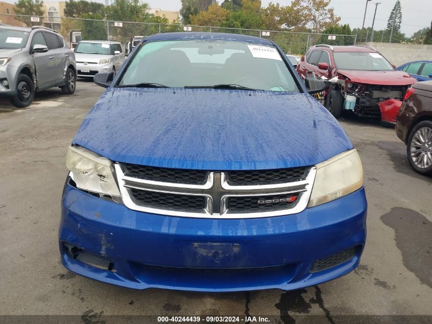 2013 Dodge Avenger Se VIN: 1C3CDZAB0DN741882 Lot: 40244439