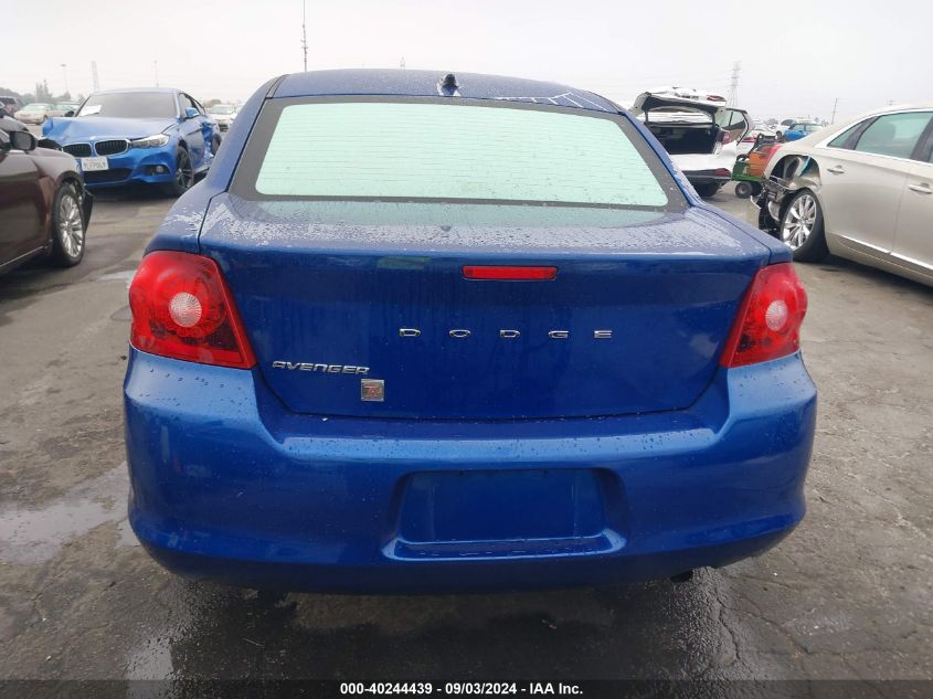 2013 Dodge Avenger Se VIN: 1C3CDZAB0DN741882 Lot: 40244439