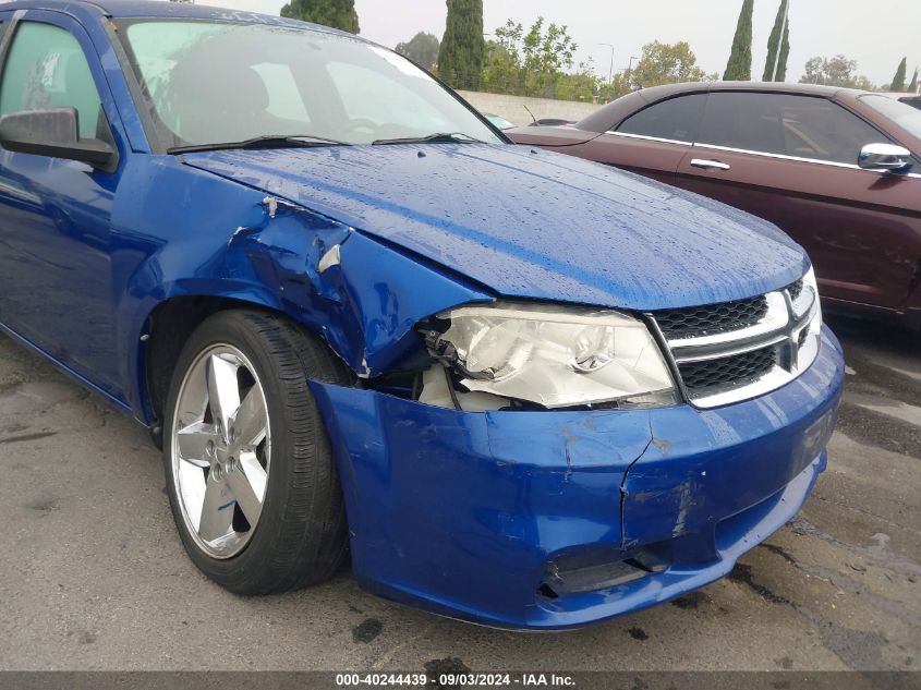 2013 Dodge Avenger Se VIN: 1C3CDZAB0DN741882 Lot: 40244439