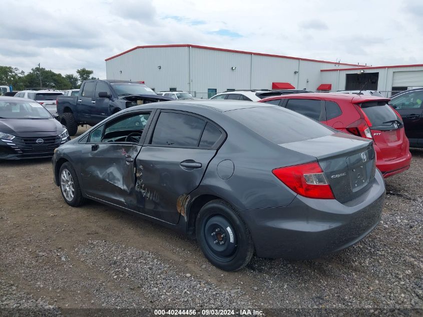 2012 Honda Civic Lx VIN: 19XFB2F50CE090412 Lot: 40244456